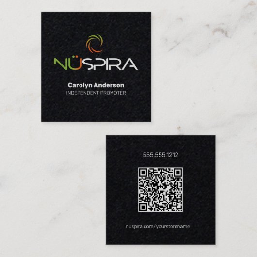 NuSpira Black Business Card Quadratische Visitenkarte (Vorne/Hinten)