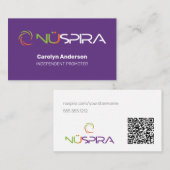NuSpira Lila Visitenkarte (Vorne/Hinten)