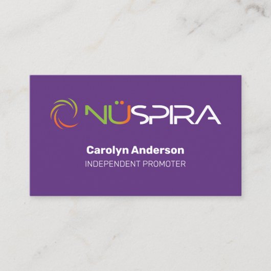 NuSpira Lila Visitenkarte (Vorderseite)