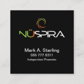 NuSpira QR Code Square Business Card Quadratische Visitenkarte (Vorderseite)