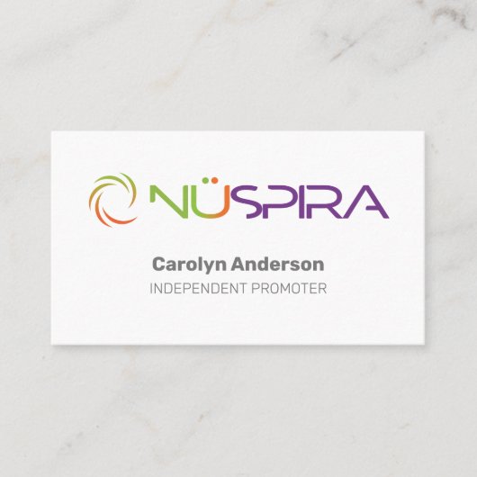 NuSpira White Business Card Visitenkarte (Vorderseite)