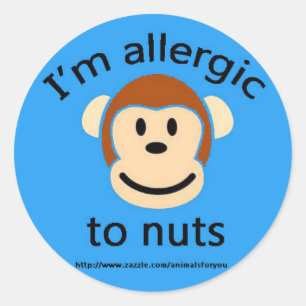Nuss-Allergie-Blau Runder Aufkleber