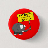 Nuss-Allergie-Elefant Button (Vorderseite)