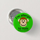 Nuss-Allergie-Grün Button (Vorne & Hinten)