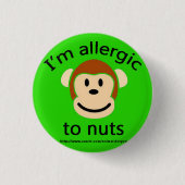Nuss-Allergie-Grün Button (Vorderseite)