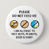 Nuss-Ei-Molkereiallergie füttern nicht Kinder Button (Vorderseite)