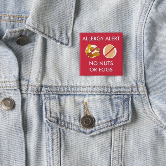 Nuss-und Ei-Nahrungsmittelallergie-Alarm-Button Button (Beispiel)