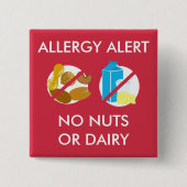 Nuss-und Milchspeise-Allergie-Alarm-Button Button (Vorderseite)