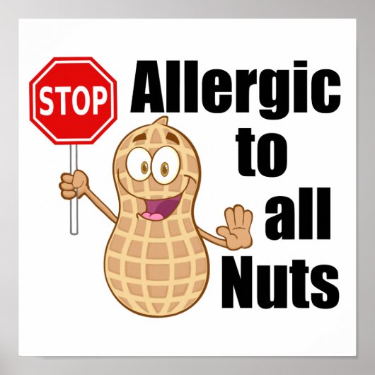 Nussallergie-Warnung Poster (Vorne)
