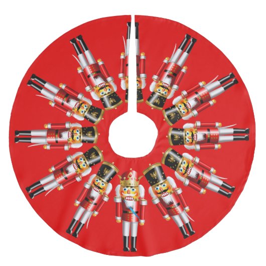 Nussartige Nussknacker-Armee Polyester Weihnachtsbaumdecke (Vorderseite)