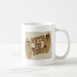 Nüsse für dich lustiger Mandel-Spruch-Pun Cartoon Kaffeetasse