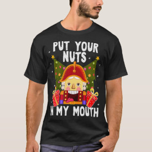 Nüsse in den Mund stecken - Funny Gay Christmas T-Shirt