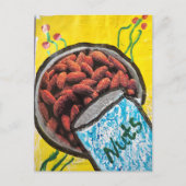 Nüsse Mandeln Mixed Media Collage Postkarte (Vorderseite)