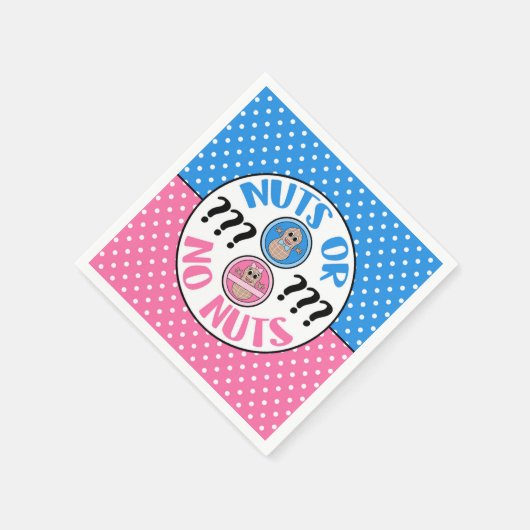 Nüsse oder Nüsse Geschlecht zeigen Servietten (Ecke)