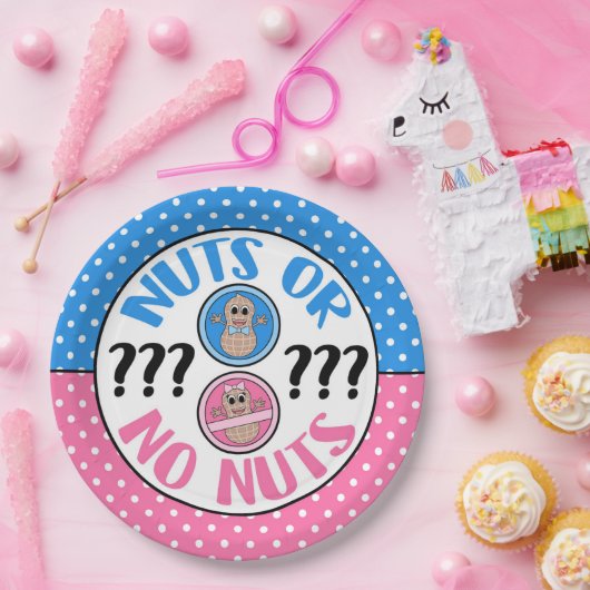 Nüsse oder Nüsse thematisches Geschlecht offenbart Pappteller (Party)