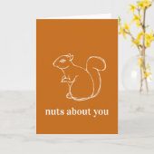 Nüsse über Deine romantische Funny Funny Squirrel  Karte (Gelbe Blume)