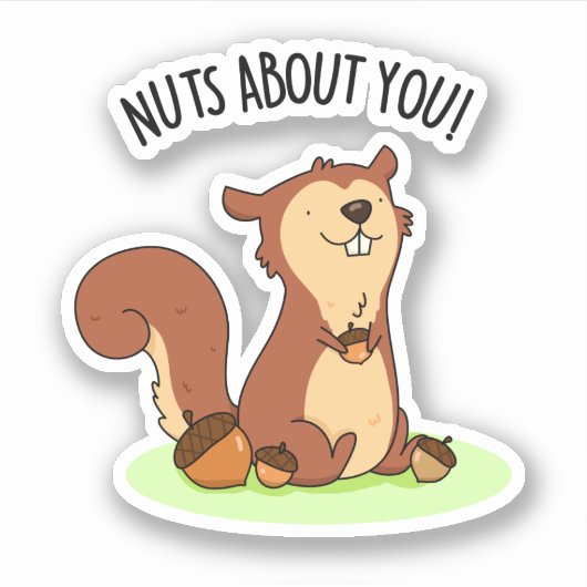 Nüsse über deinen lustigen Eichhörnchenpuffer Aufkleber (Vorderseite)