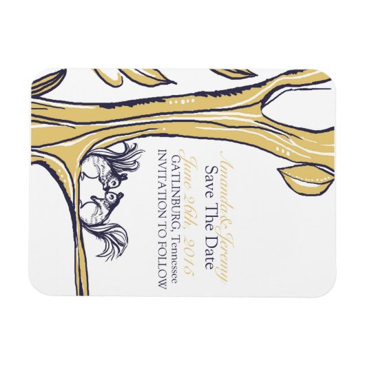 Nüsse über dich Eichhörnchen Save the Date Magnet (Horizontal)