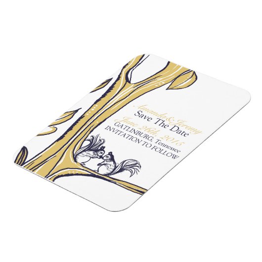 Nüsse über dich Eichhörnchen Save the Date Magnet (Linke Seite)