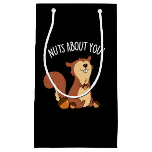 Nüsse über dich lustige Eichhörnchen Pun Dark BG Kleine Geschenktüte