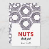 'Nüsse über dich' Metallschrauben des Valentinstag Einladung (Vorne/Hinten)