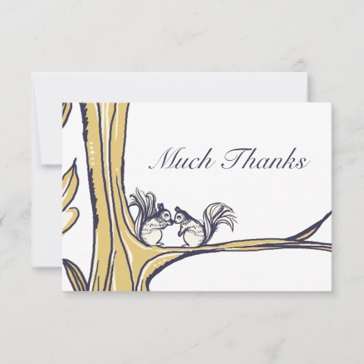 Nüsse über Eichhörnchen Hochzeit Danke (Vorderseite)