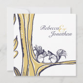 Nüsse über Eichhörnchen Hochzeitsfeiern Einladung (Rückseite)