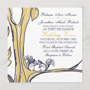 Nüsse über Eichhörnchen Hochzeitsfeiern Einladung