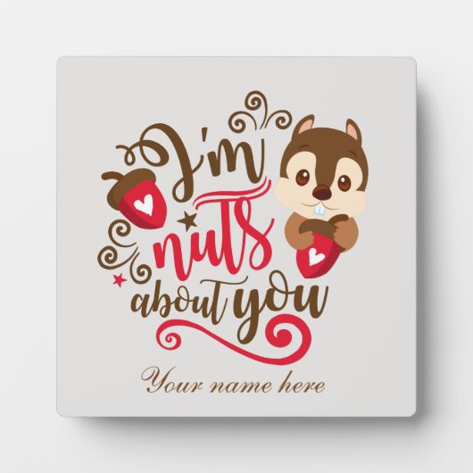 Nüsse über Eichhörnchen Namen Fotoplatte (Vorderseite)