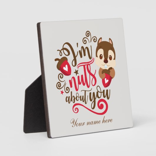 Nüsse über Eichhörnchen Namen Fotoplatte (Vorderseite)