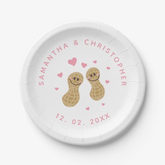 Nüsse über einander lustige Niedliche Hochzeitsfei Pappteller (Vorderseite)