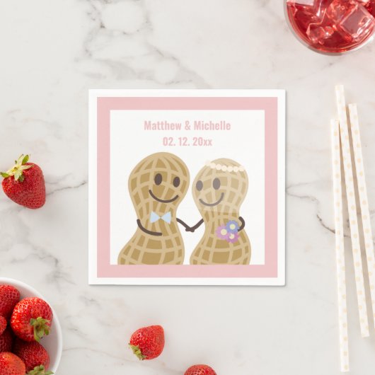 Nüsse über einander lustige Niedliche Hochzeitsfei Serviette (Beispiel)