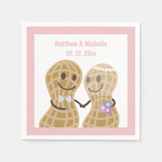 Nüsse über einander lustige Niedliche Hochzeitsfei Serviette (Vorderseite)