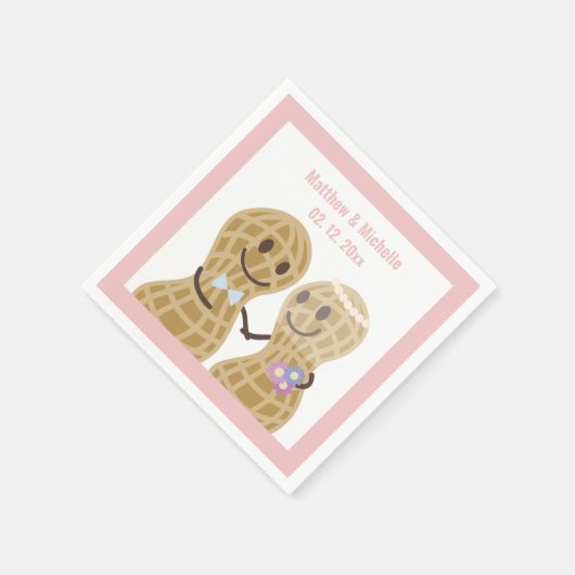 Nüsse über einander lustige Niedliche Hochzeitsfei Serviette (Ecke)