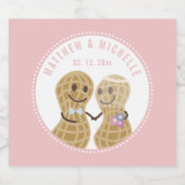 Nüsse über einander rosa Hochzeitsstift Brautparty Bierflaschenetikett (Einzelnes Label)