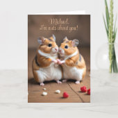 Nüsse über euch Hamster Happy Valentine's Card Karte (Vorderseite)
