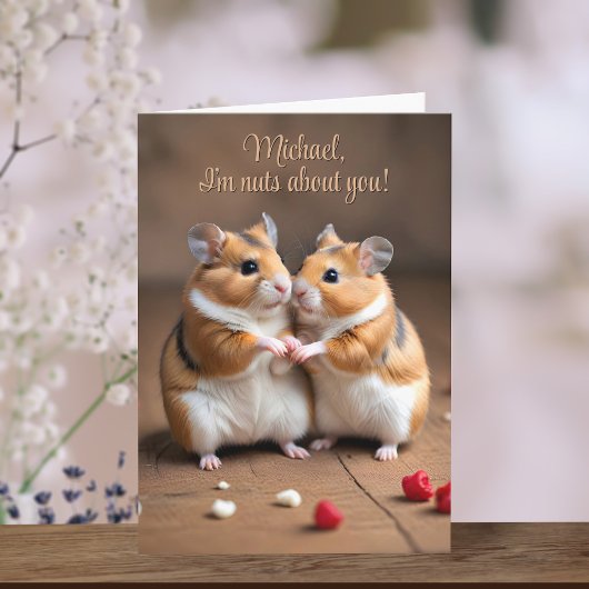 Nüsse über euch Hamster Happy Valentine's Card Karte