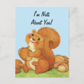 Nüsse über Ihr Niedliches Eichhörnchen Postkarte (Vorderseite)