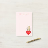 Nüsse über Ihr Personalisiertes Valentinrosa Post-it Klebezettel (Auf Schreibtisch)