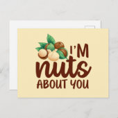 Nüsse über Ihre Niedliche Liebe Funny Valentine's Postkarte (Vorne/Hinten)