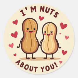 Nüsse über Liebe: Adorable Peanut Couple Aufkleber