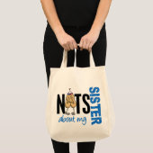 Nüsse über mein Schwester 1 BLAU Tragetasche (Vorderseite (Produkt))