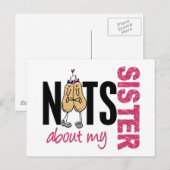 Nüsse über meine Schwester 1 rosa Postkarte (Vorne/Hinten)