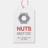 Nüsse über Sie mit metallischen Nüssen Valentinsta Geschenkanhänger (Vorderseite)