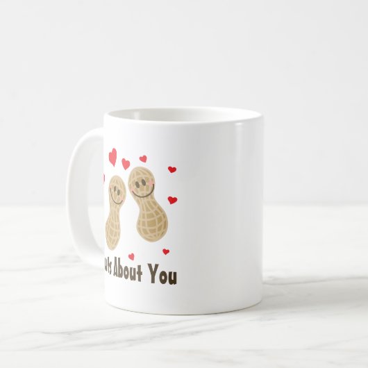 Nüsse über Sie Niedliche Erdnüsse Essen Pub Spaß C Kaffeetasse (Vorderseite Links)