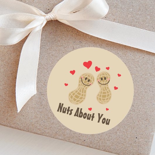 Nüsse über Sie Niedliche Erdnüsse Essen Pub Spaß C Runder Aufkleber