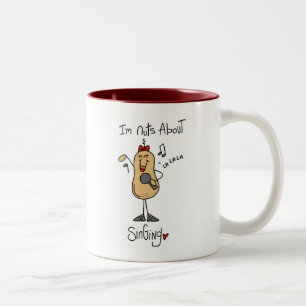 Nüsse über Singen T-Shirts und Geschenke Zweifarbige Tasse