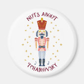 Nüsse über Tchaikovsky Nutcracker Music White Magnet (Vorne)