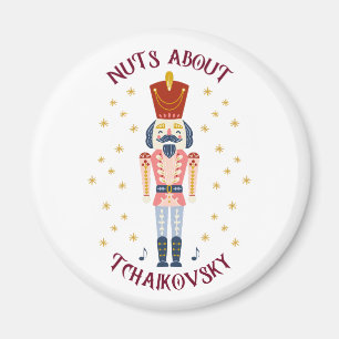 Nüsse über Tchaikovsky Nutcracker Music White Magnet