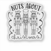 Nüsse über Weihnachten Weihnachts-Nutcracker Aufkleber (Vorderseite)